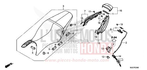 SITZ/WINDLAUF, HINTEN CBR650FAJ de 2018